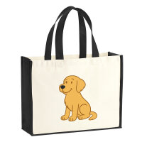 Jutetasche Golden Retriever Goldie Comic 21 Liter Black
