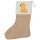 Weihnachtsstrumpf Golden Retriever Goldie Comic Beige Jute