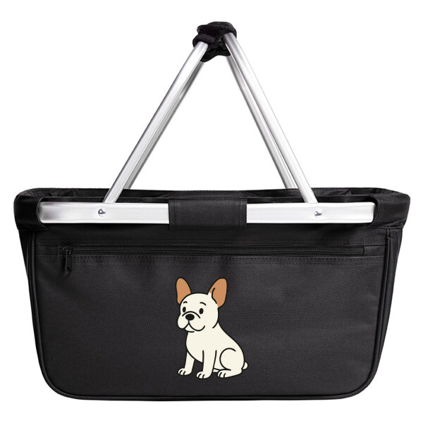 Einkaufskorb faltbar Französische Bulldogge Frenchie Comic 20 Liter Black