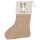 Weihnachtsstrumpf Französische Bulldogge Frenchie Comic Beige Jute