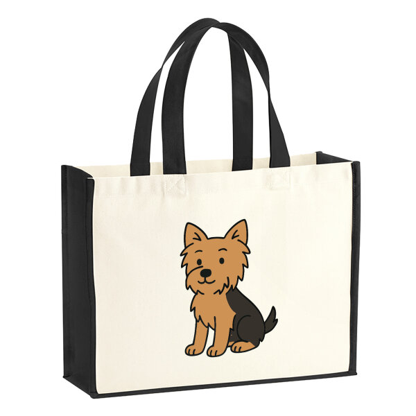 Jutetasche Yorkshire Terrier Yorkie Comic 21 Liter Black