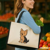 Jutetasche Yorkshire Terrier Yorkie Comic 21 Liter Black