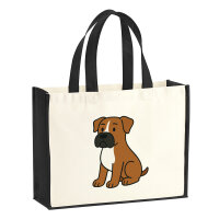 Jutetasche Boxer Boxi Comic 21 Liter Black