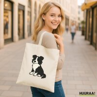 Jutebeutel Border Collie Border Comic 10 Liter