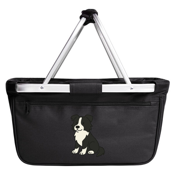 Einkaufskorb faltbar Border Collie Border Comic 20 Liter Black