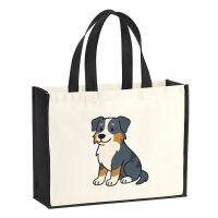 Jutetasche Australian Shepherd Aussie Comic 21 Liter Black
