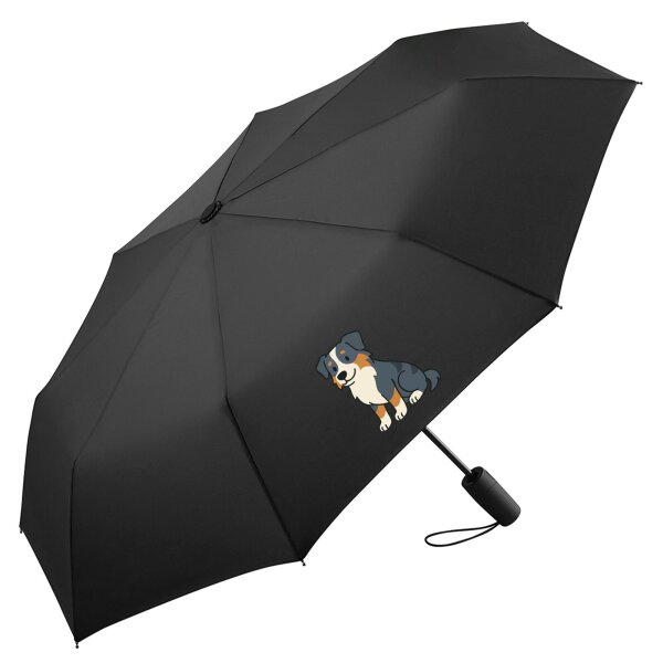 Regenschirm Australian Shepherd Aussie Comic 98cm Schwarz