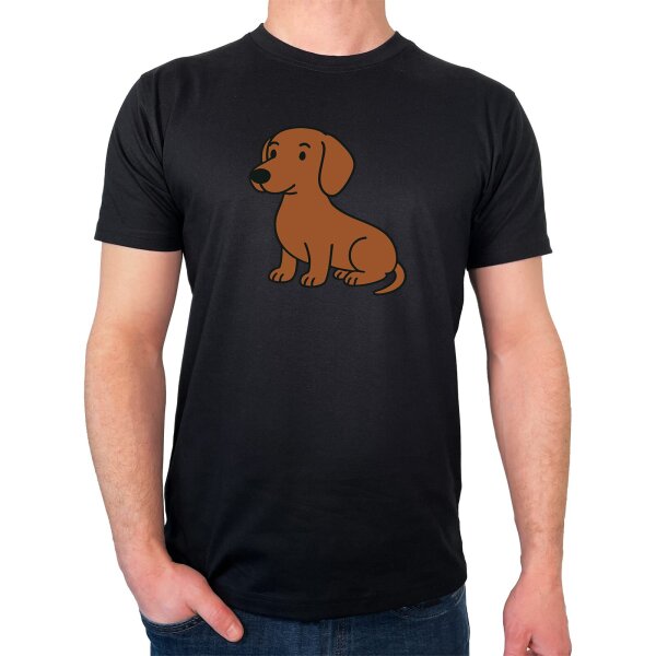 Herren T-Shirt Kurzhaar Dackel Dachshund Comic