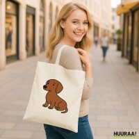 Jutebeutel Kurzhaar Dackel Dachshund Comic 10 Liter