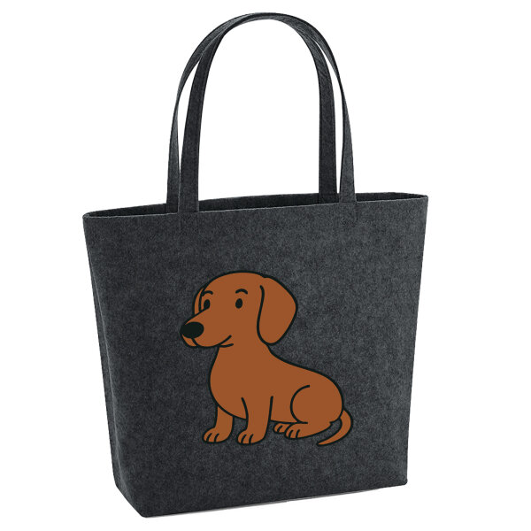 Filz Shopper Kurzhaar Dackel Dachshund Comic 22 Liter