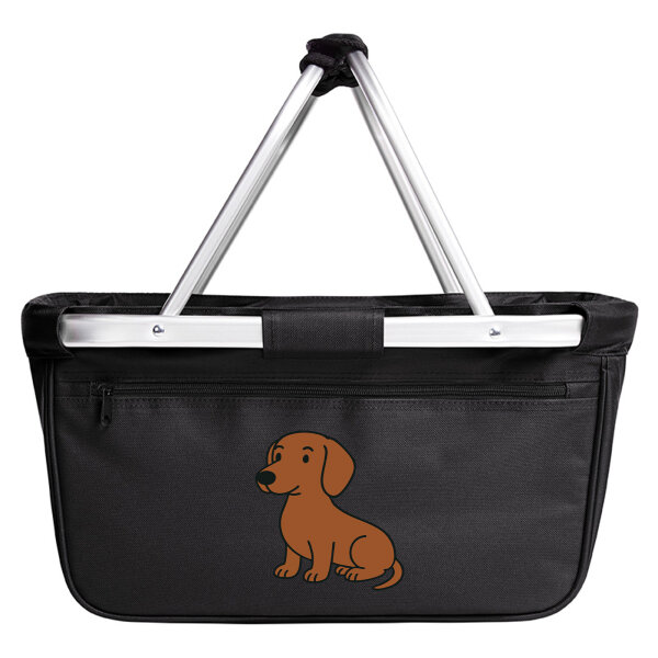 Einkaufskorb faltbar Kurzhaar Dackel Dachshund Comic 20 Liter Black