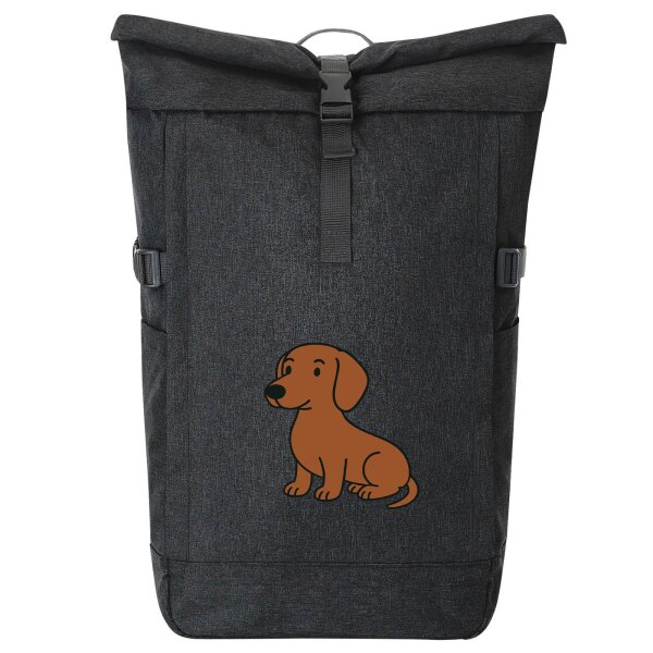 Kurierrucksack Kurzhaar Dackel Dachshund Comic 30-44 Liter Black Melange
