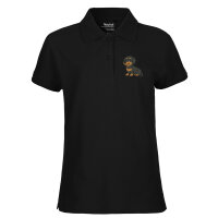 Damen Polo Shirt Rauhaar Dackel Sausage Dog Comic