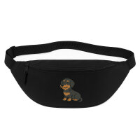 Bauchtasche Rauhaar Dackel Sausage Dog Comic 2,5 Liter Black