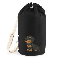 Seesack Rauhaar Dackel Sausage Dog Comic 20 Liter Black