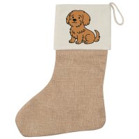 Weihnachtsstrumpf Havaneser Havi Comic Beige Jute
