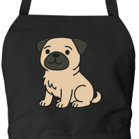 Sch&uuml;rze Mops Pug Comic mit Taschen