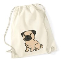 Turnbeutel Mops Pug Comic 12 Liter