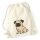 Turnbeutel Mops Pug Comic 12 Liter