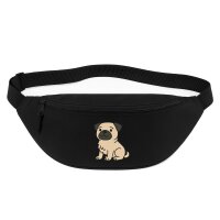 Bauchtasche Mops Pug Comic 2,5 Liter Black