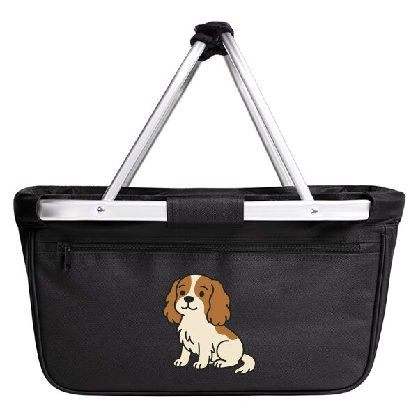 Einkaufskorb faltbar Cavalier King Charles Spaniel Cavie Comic 20 Liter Black