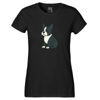 Damen T-Shirt Boston Terrier Comic Bostonie