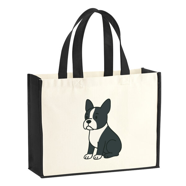 Jutetasche Boston Terrier Comic Bostonie 21 Liter Black