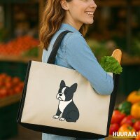 Jutetasche Boston Terrier Comic Bostonie 21 Liter Black