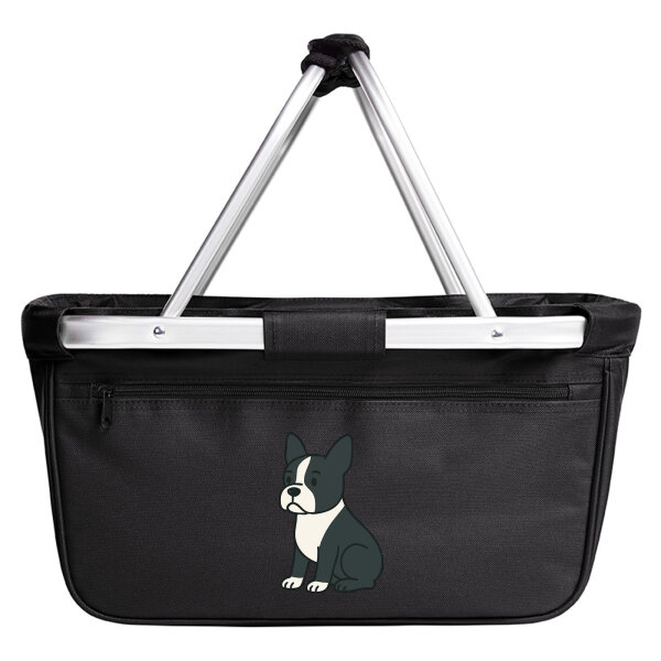 Einkaufskorb faltbar Boston Terrier Comic Bostonie 20 Liter Black