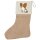 Weihnachtsstrumpf Papillon Comic Papi Beige Jute