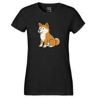 Damen T-Shirt Akita Inu Comic Akita