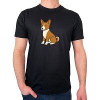 Herren T-Shirt Basenji Comic Basi