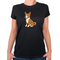 Damen T-Shirt Basenji Comic Basi