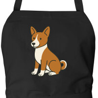 Sch&uuml;rze Basenji Comic Basi mit Taschen