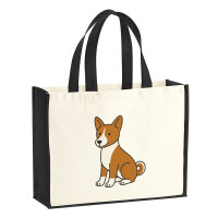 Jutetasche Basenji Comic Basi 21 Liter Black
