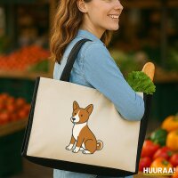 Jutetasche Basenji Comic Basi 21 Liter Black