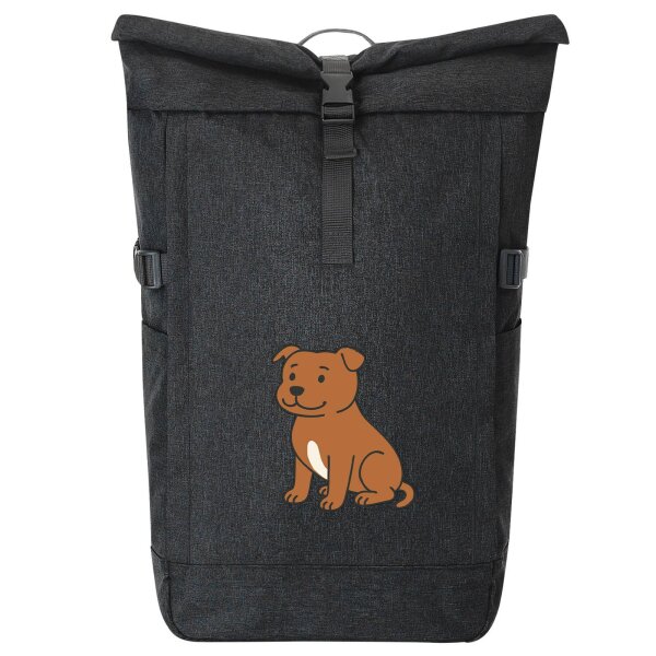 Kurierrucksack Staffordshire Bullterrier Comic Staffi 30-44 Liter Black Melange