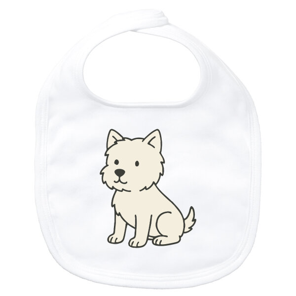 Baby Lätzchen West Highland White Terrier Comic Westie Klettverschluss