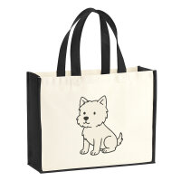 Jutetasche West Highland White Terrier Comic Westie 21...