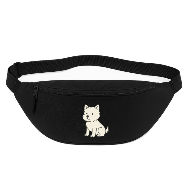 Bauchtasche West Highland White Terrier Comic Westie 2,5 Liter Black