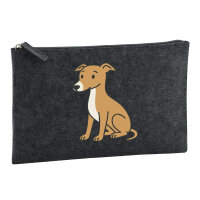 Kulturbeutel Whippet Comic Whippi 1 Liter Charcoal