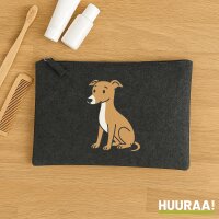Kulturbeutel Whippet Comic Whippi 1 Liter Charcoal