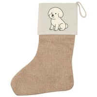 Weihnachtsstrumpf Bichon Frisé Comic Bichie Beige...