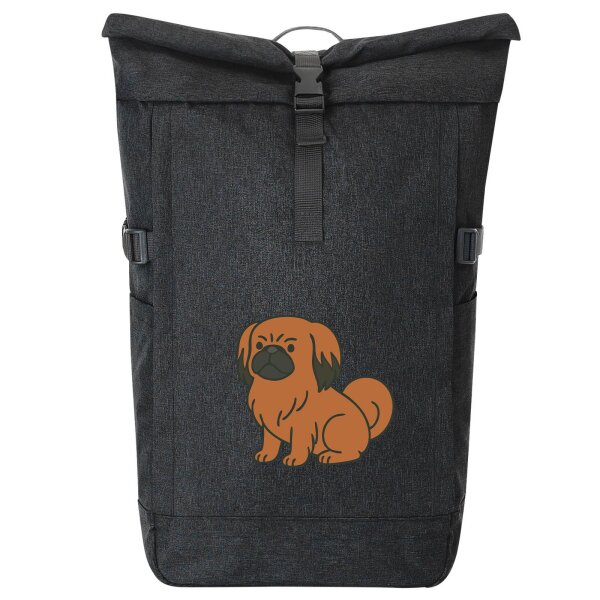 Kurierrucksack Pekingese Comic Peki 30-44 Liter Black Melange