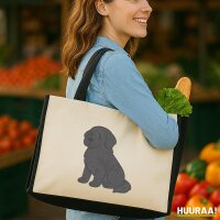 Jutetasche Neufundl&auml;nder Comic Neufi 21 Liter Black