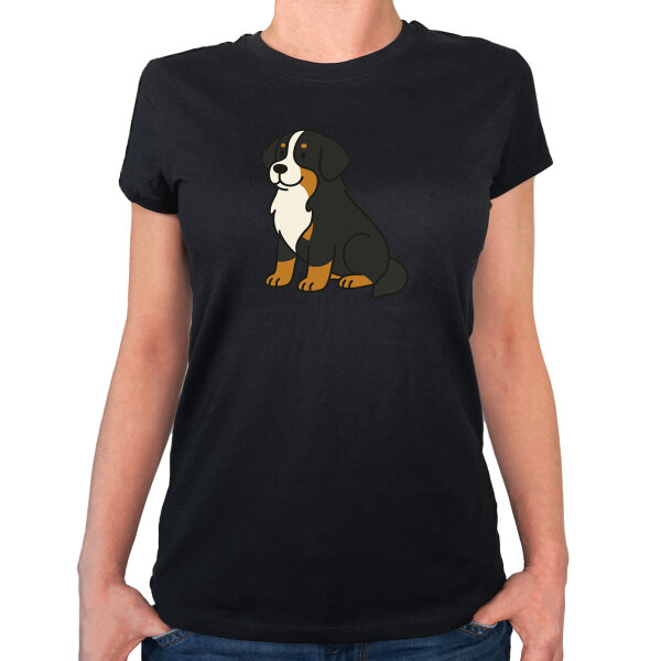 Damen T-Shirt Berner Sennenhund Comic Berner