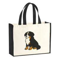Jutetasche Berner Sennenhund Comic Berner 21 Liter Black