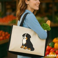 Jutetasche Berner Sennenhund Comic Berner 21 Liter Black