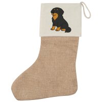 Weihnachtsstrumpf Hovawart Comic Hovi Beige Jute
