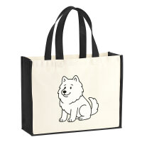 Jutetasche Samojede Comic Samo 21 Liter Black